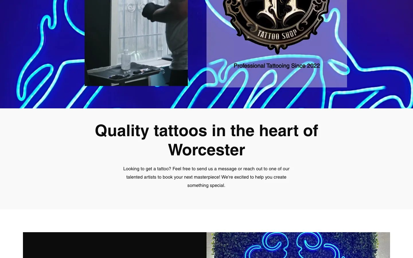 The original 4MileZ Tattoo Studio homepage, before the redesign
