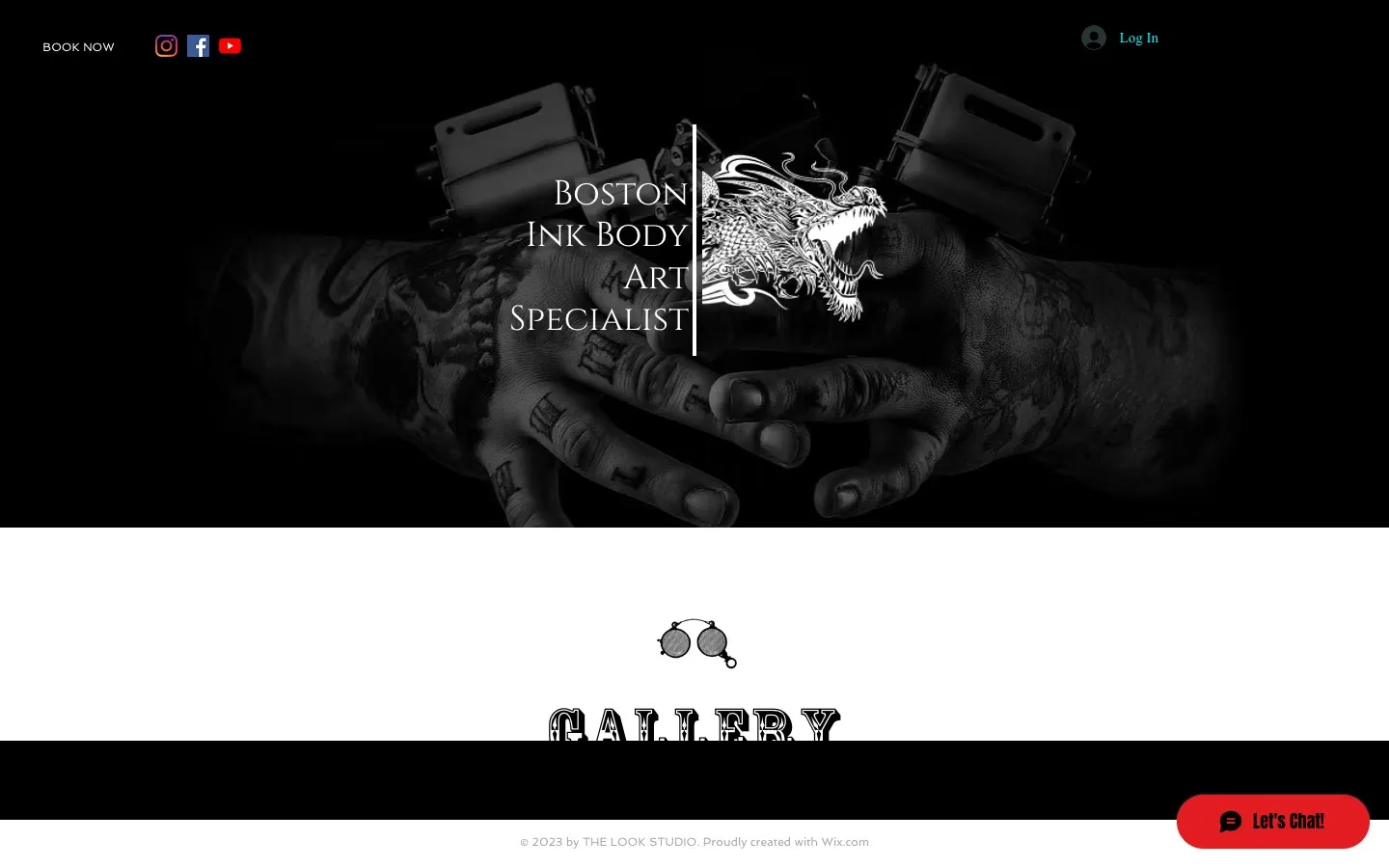 The original Boston Ink Body Art Specialist homepage, before the redesign