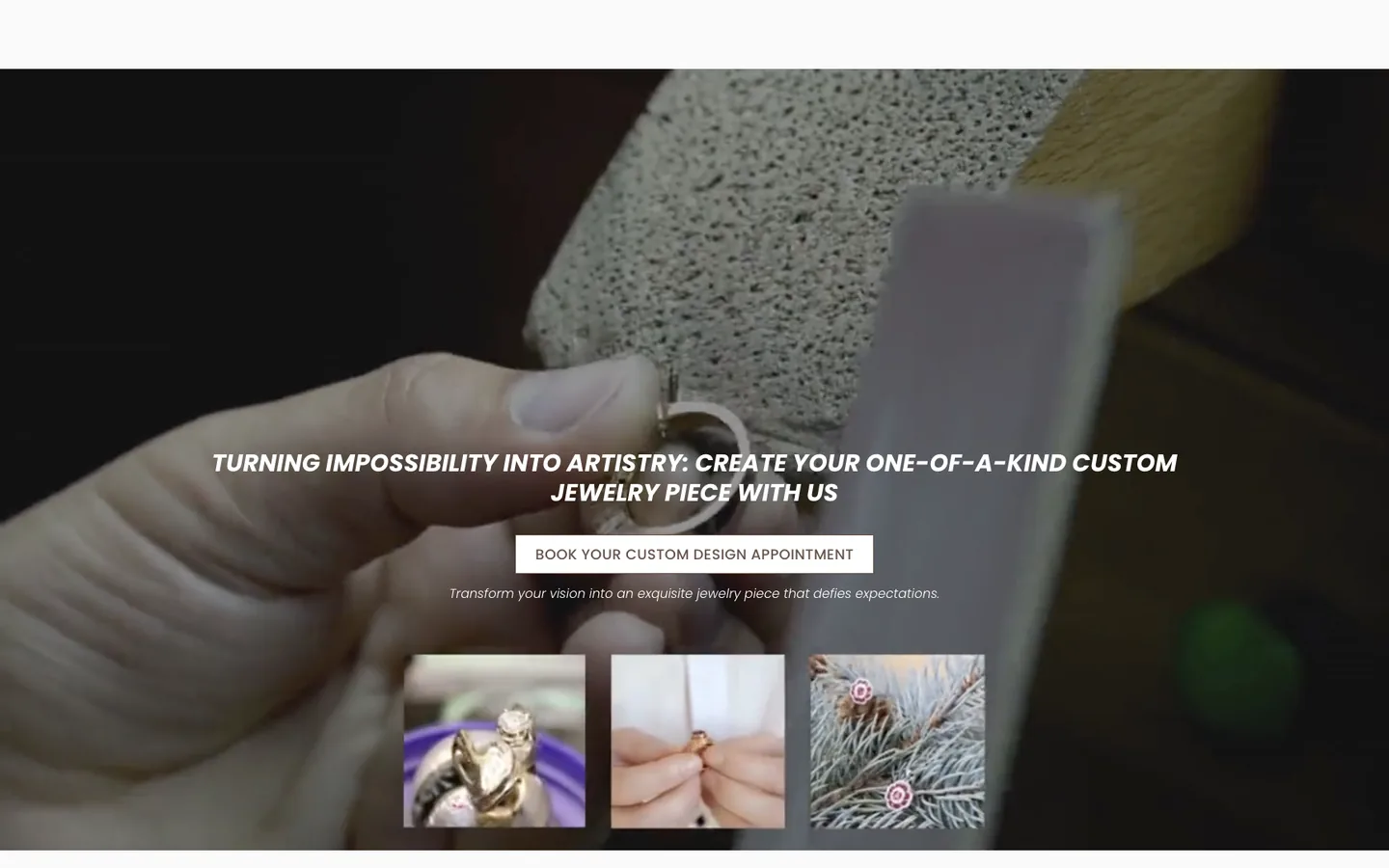 The original Christopher & Co. Custom Jewelers homepage, before the redesign
