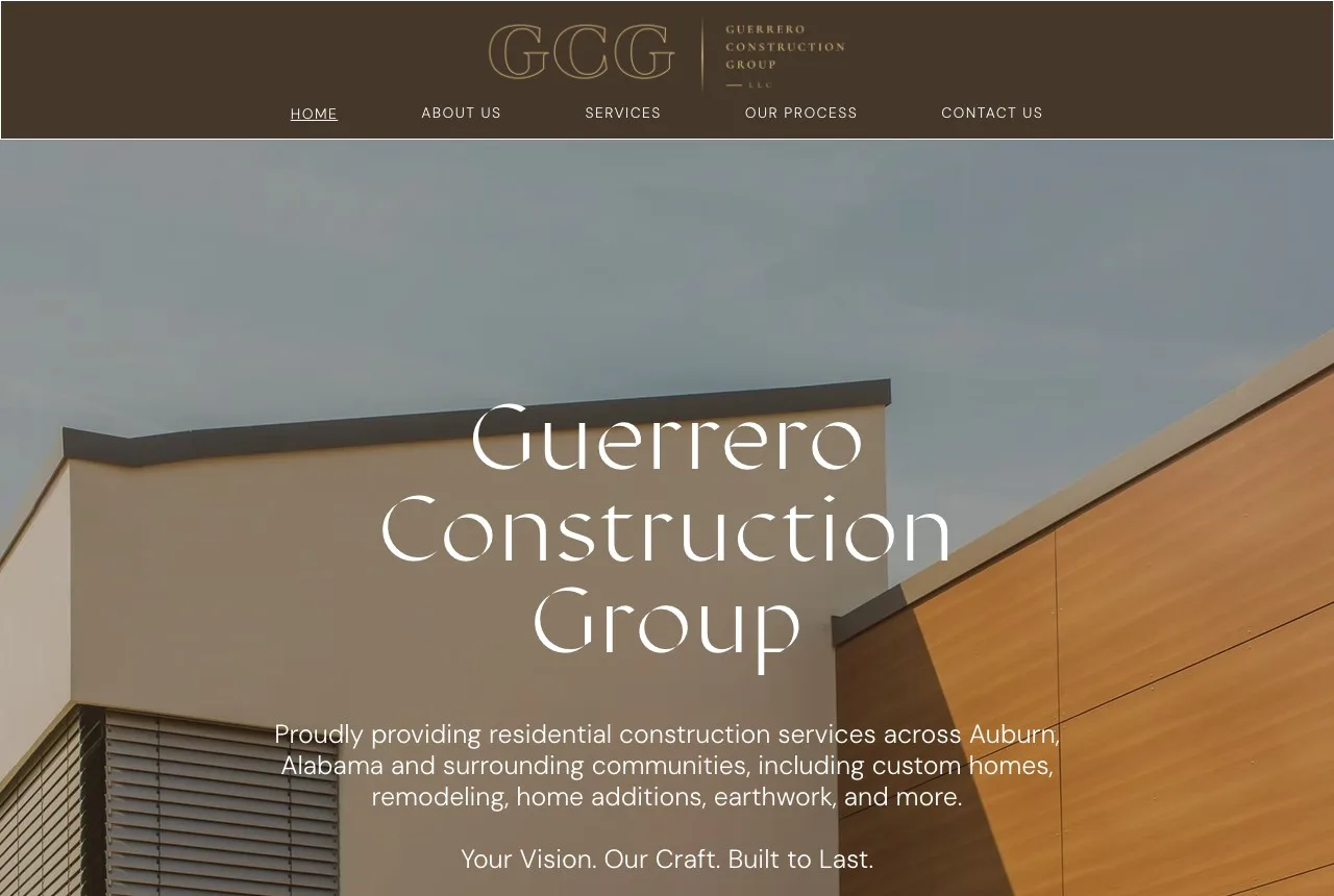 The original Guerrero Construction Group homepage, before the redesign