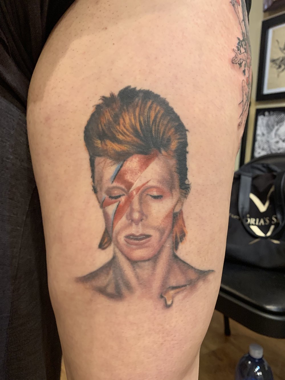 Color portrait tattoo by Bill Byers, Worcester MA