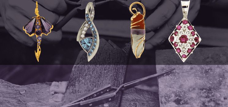 Custom pendants with colored stones