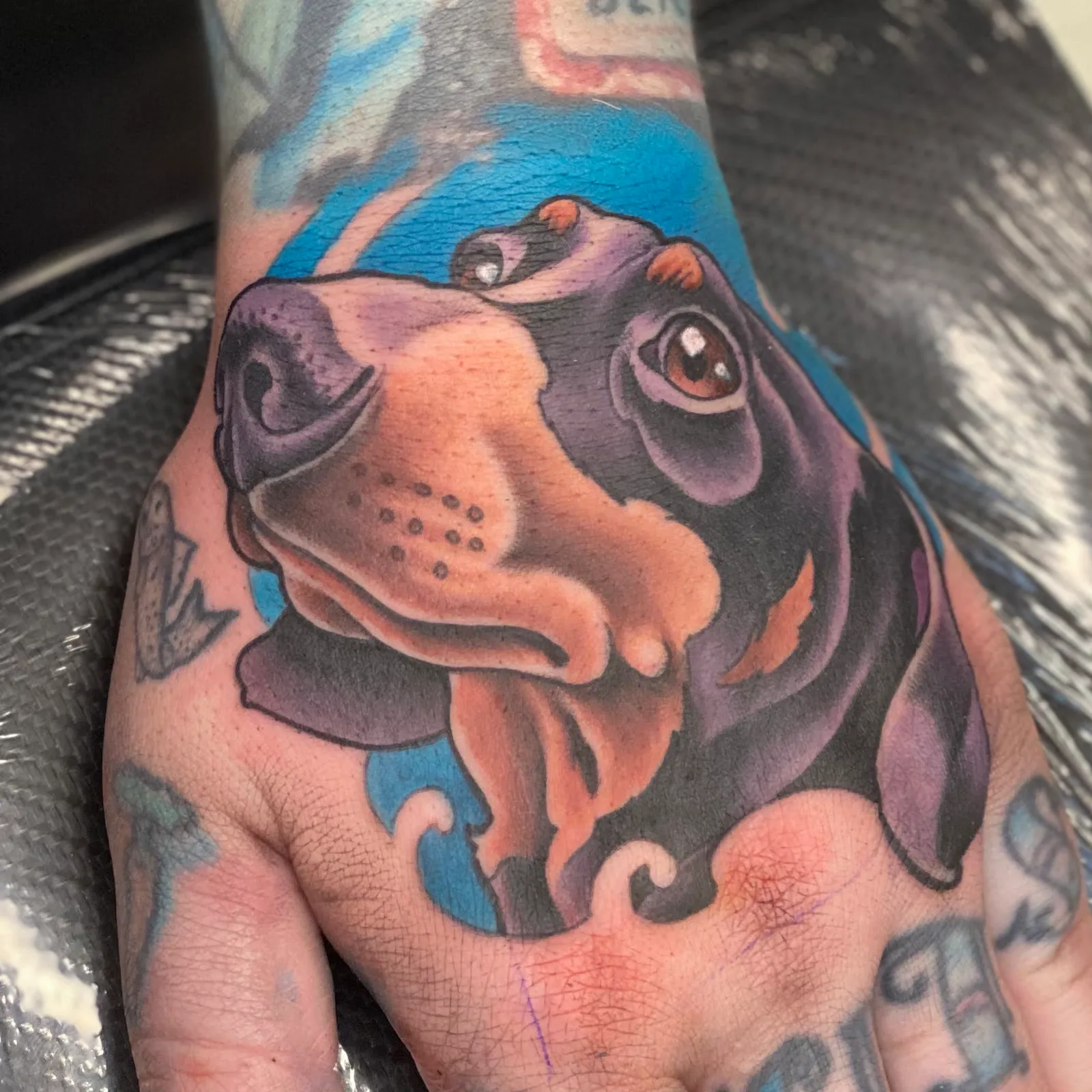 Bold line tattoo by Horseshoes and Hand Grenades Tattoo, Chicopee MA